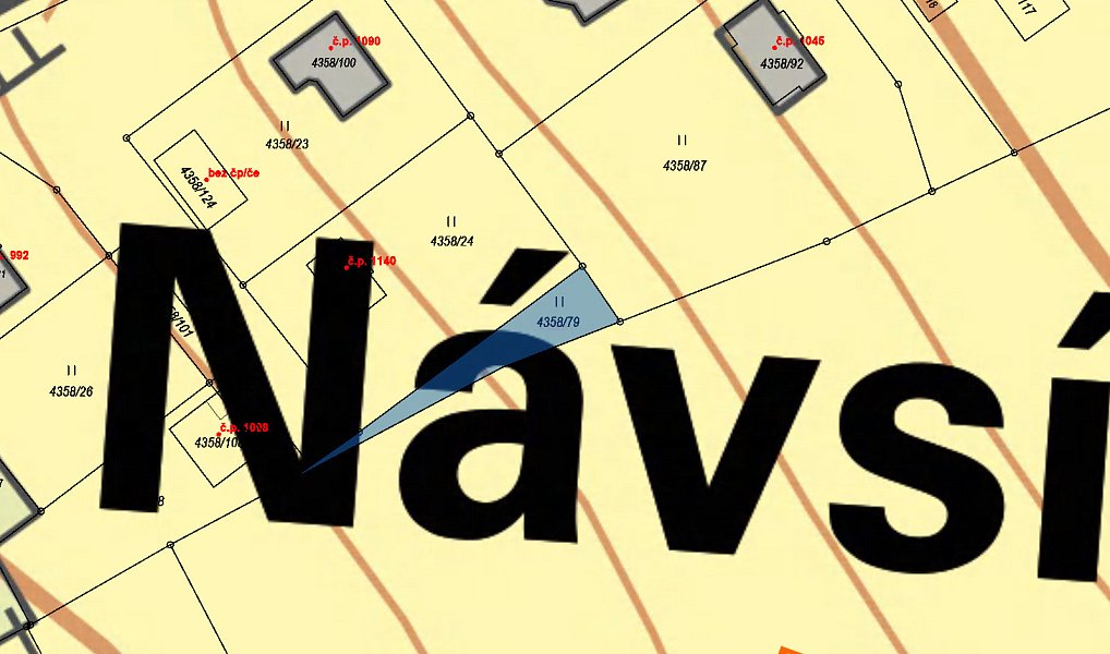 Prodej stavebního pozemku 64 m², Návsí – náhled fotky 3