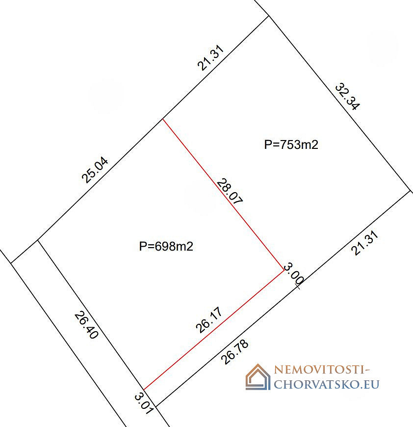 Prodej stavebního pozemku 753 m² – pohled 2