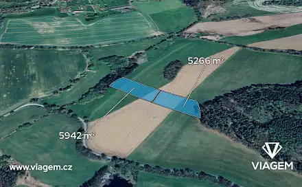 Prodej pole 1 868 m², Borotín, okres Tábor