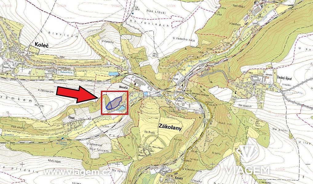 Prodej pole 3 539 m², Koleč – náhled fotky 3