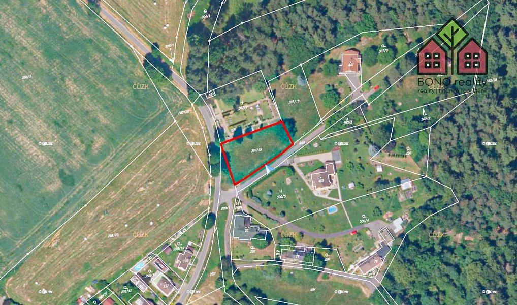 Prodej zahrady 1 019 m², Huntířov – fotka 1 z 7