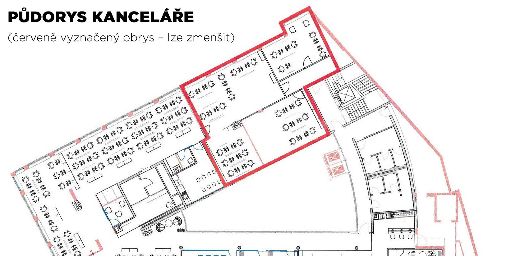 Pronájem kanceláře 175 m² – pohled 3