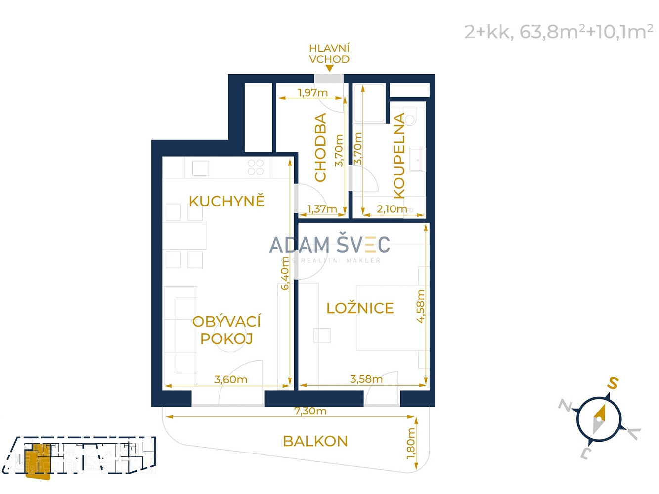 Pronájem bytu 2+kk 64 m², Olomouc