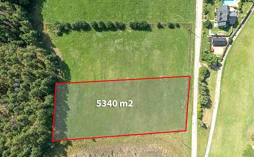 Prodej stavebního pozemku 5 340 m², Hradce, okres České Budějovice
