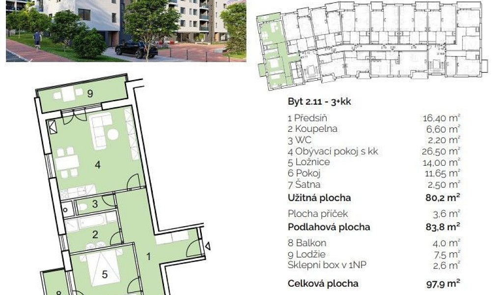 Prodej bytu 3+kk 97 m², Hustopeče – náhled fotky 4