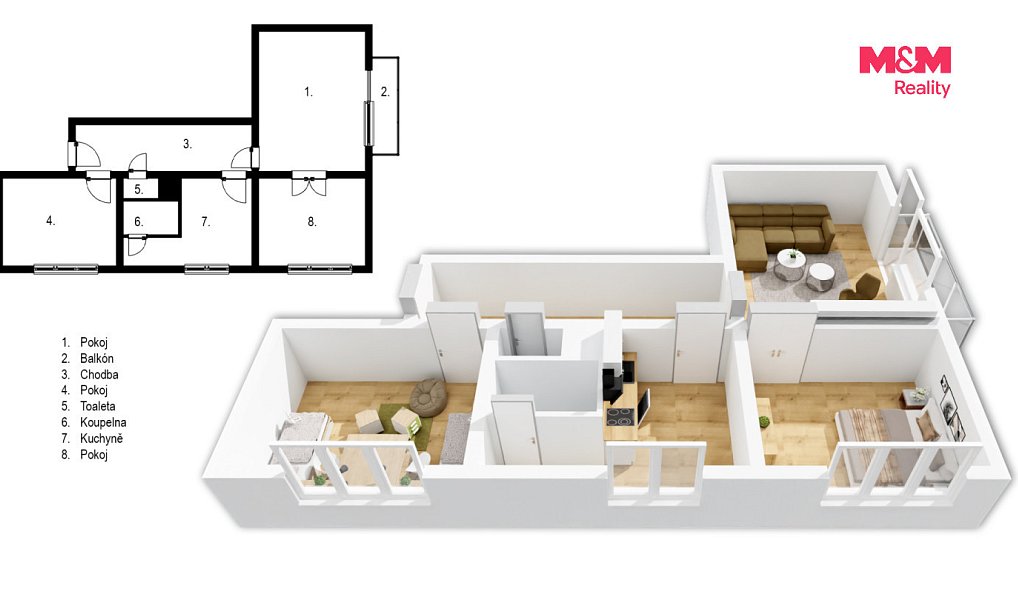 Prodej bytu 3+1 62 m², Kralovice – náhled fotky 2