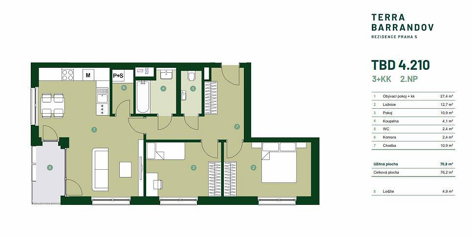 Prodej bytu 3+kk 76 m² – fotografie 2