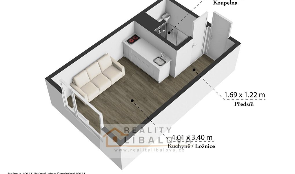 Pronájem bytu 1+kk 20 m², Ústí nad Labem – náhled fotky 26