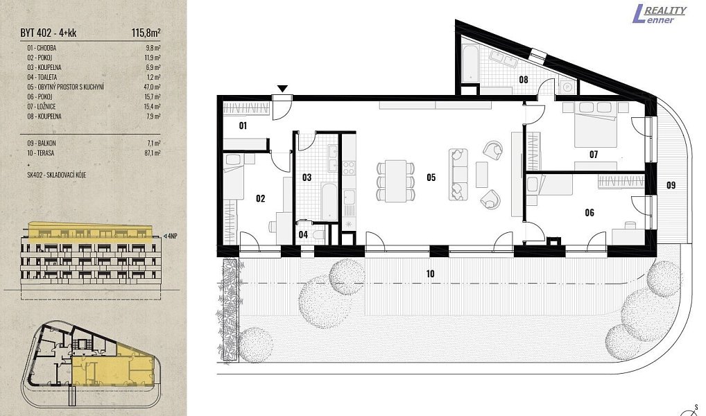 Prodej bytu 3+kk 92 m², Rožmitál pod Třemšínem – náhled fotky 16