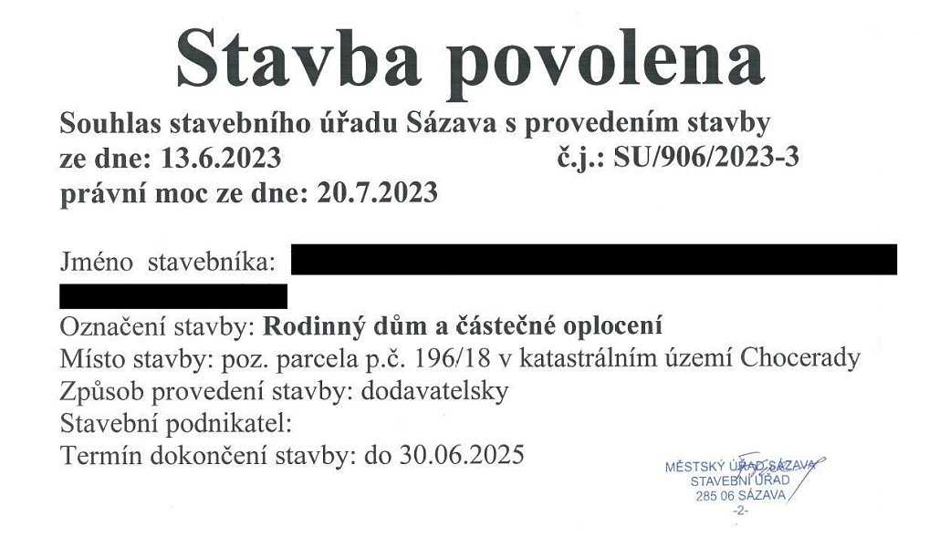 Prodej stavebního pozemku 1 130 m², Chocerady – náhled fotky 4