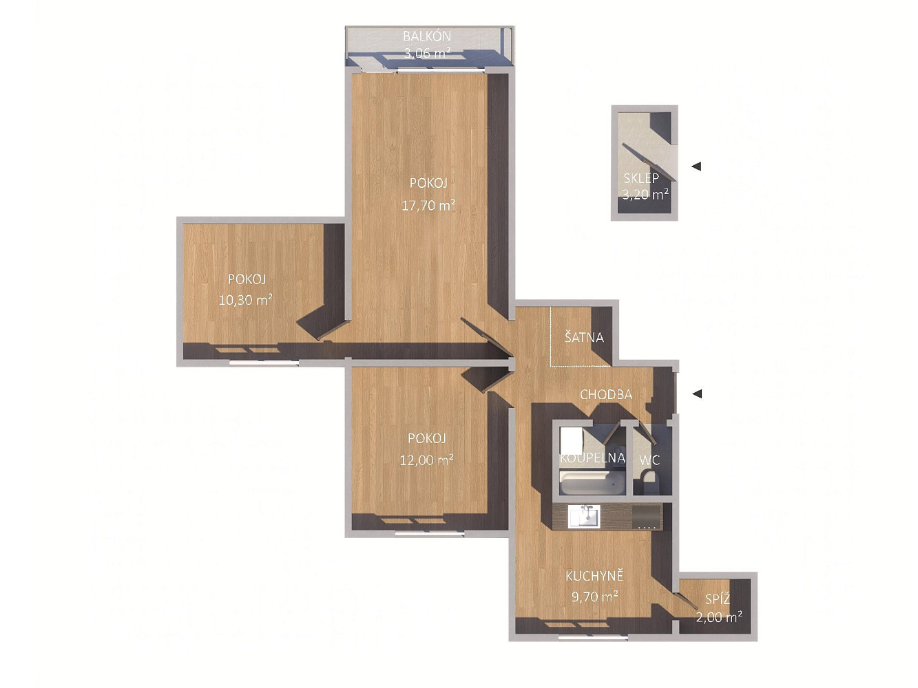 Prodej bytu 3+1 66 m² — photo 2