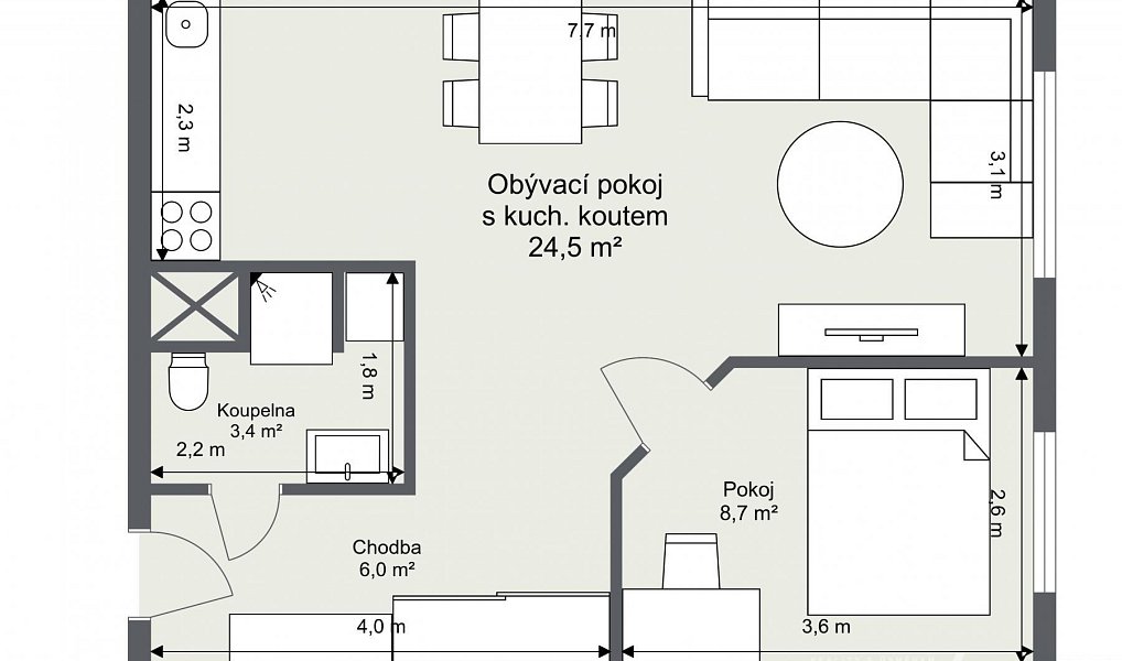 Prodej bytu 2+kk 47 m², Hostivice – náhled fotky 6