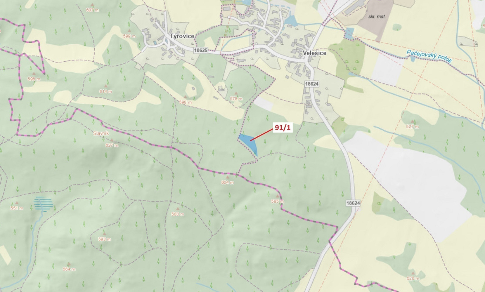 Dražba lesa 3 251 m²
