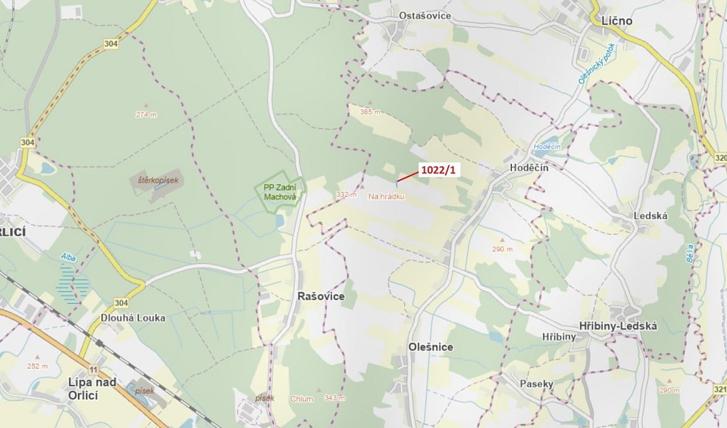 Dražba pozemku, 318 m², Rychnov nad Kněžnou, Olešnice