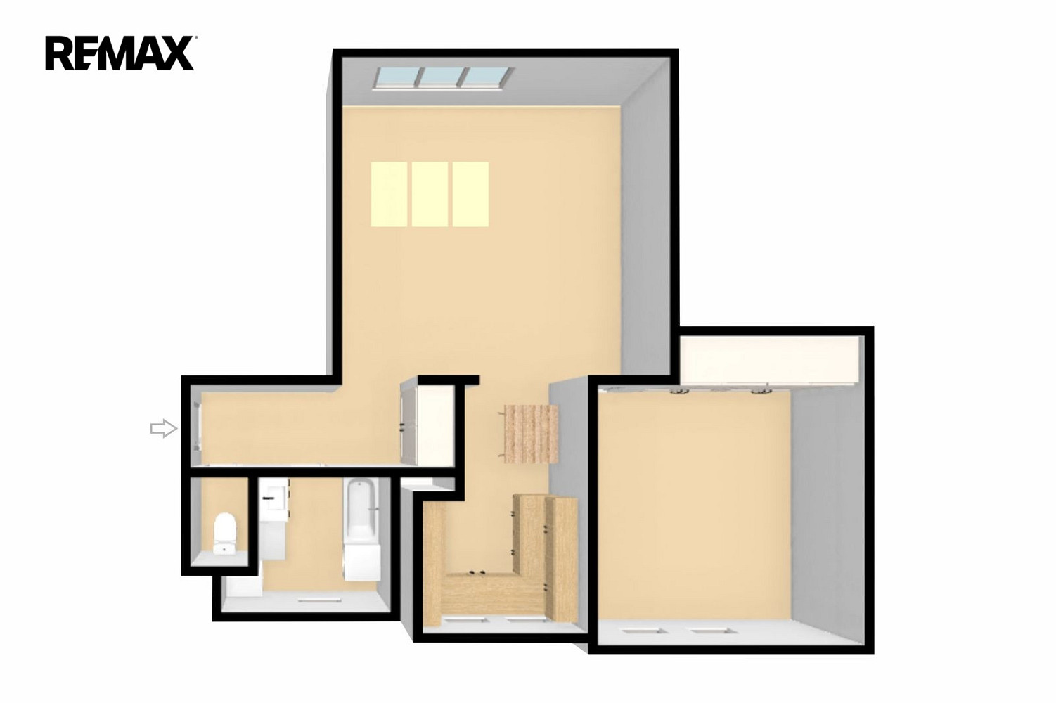 Pronájem bytu 2+kk 59 m² – pohled 3
