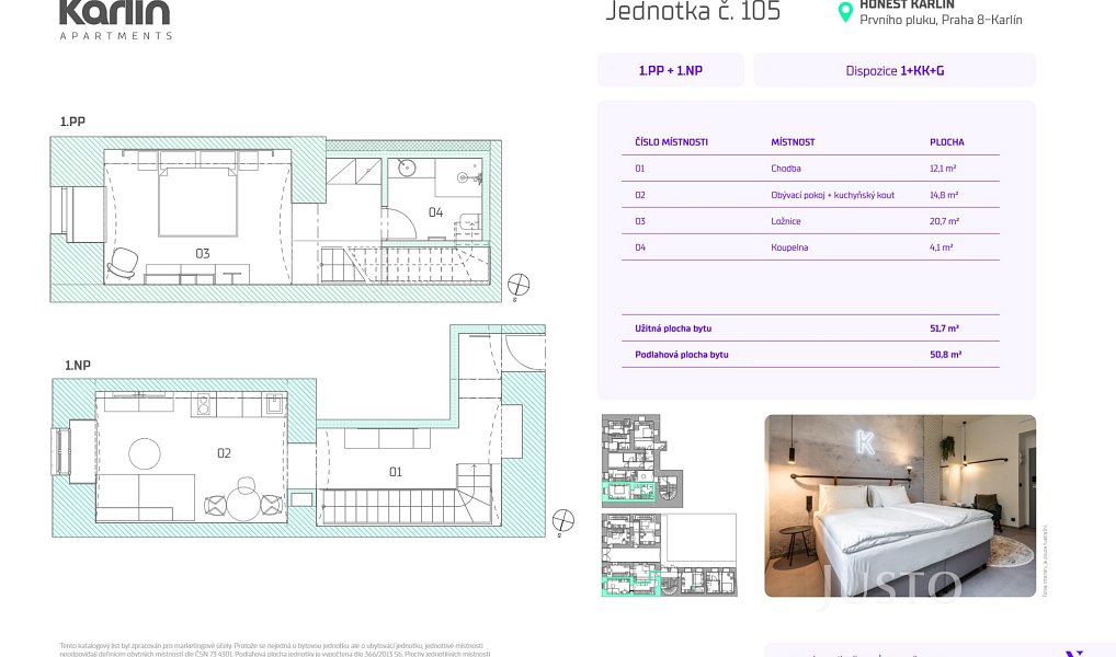 Prodej bytu 2+kk 49 m², Praha – náhled fotky 14