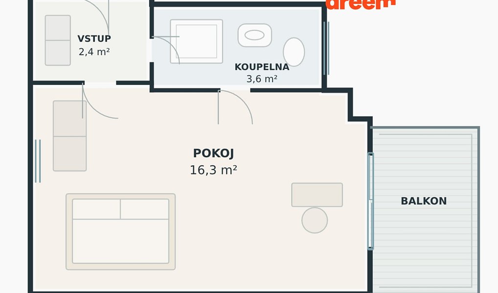 Pronájem bytu 1+kk 25 m², Praha – náhled fotky 9
