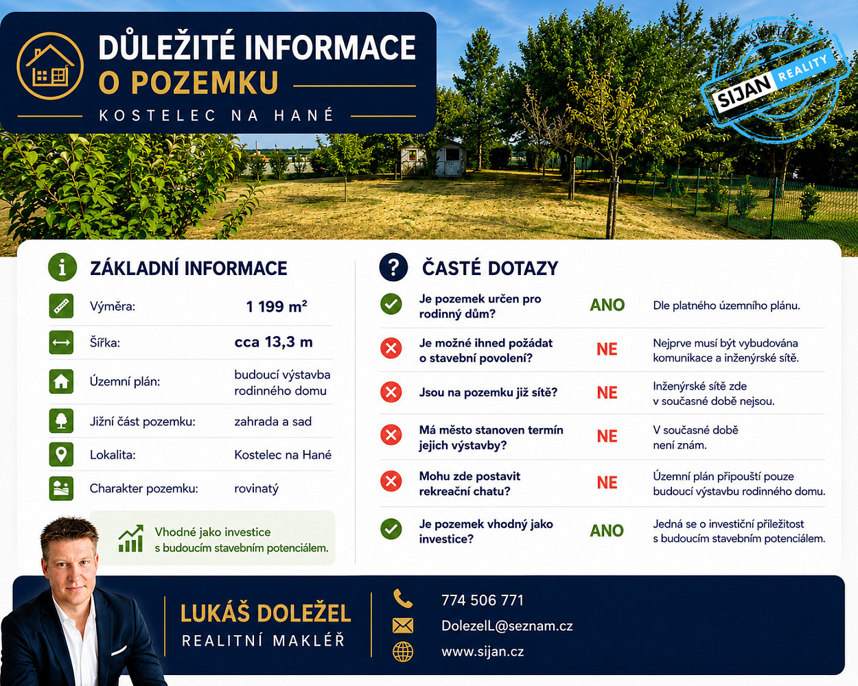Prodej stavebního pozemku 1 199 m² – fotografie 2