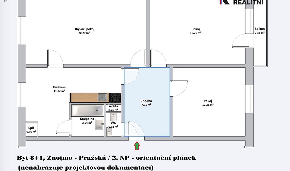 Prodej bytu 3+1 76 m², Znojmo – náhled fotky 19