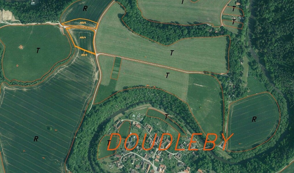 Prodej pole 12 541 m², Doudleby – fotka 1 z 3