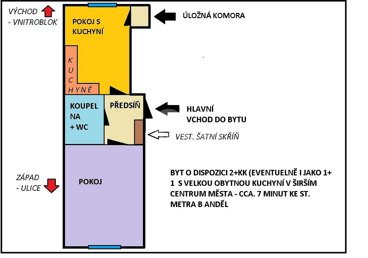 Pronájem bytu 2+kk 48 m² – fotografie 3