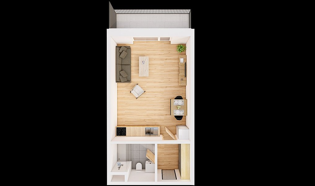Prodej bytu 1+kk 40 m², České Budějovice – náhled fotky 3