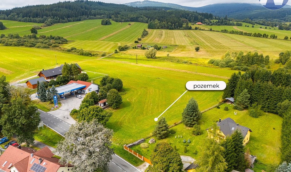 Prodej stavebního pozemku 1 768 m², Volary – fotka 1 z 12