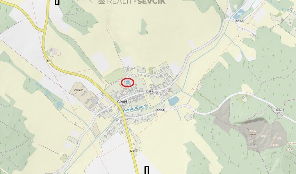 Prodej stavebního pozemku 400 m², Číměř – náhled fotky 2