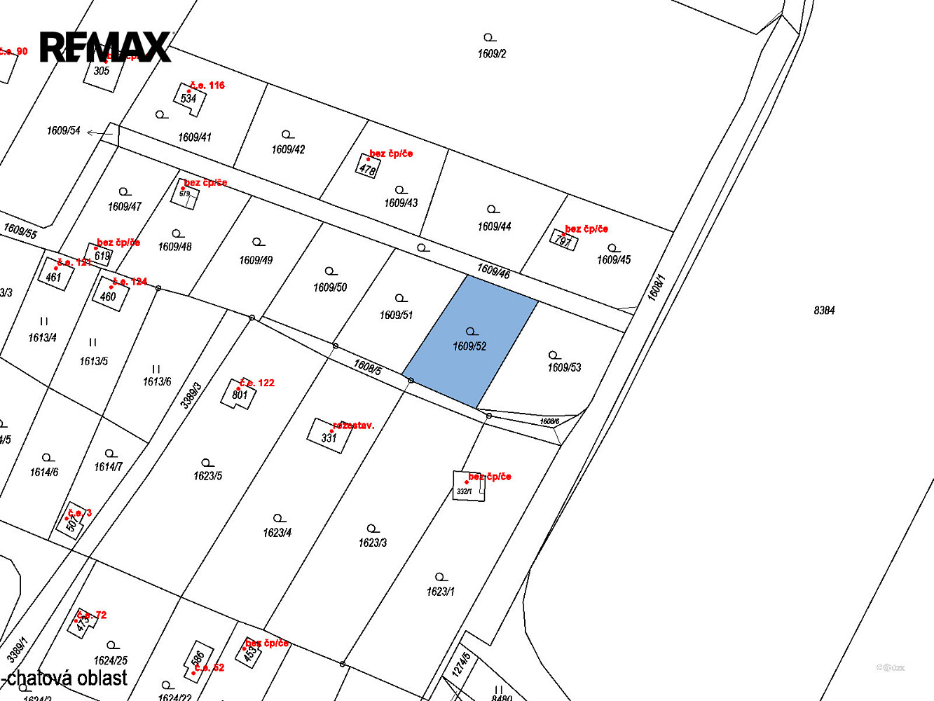 Prodej stavebního pozemku 404 m² – pohled 2