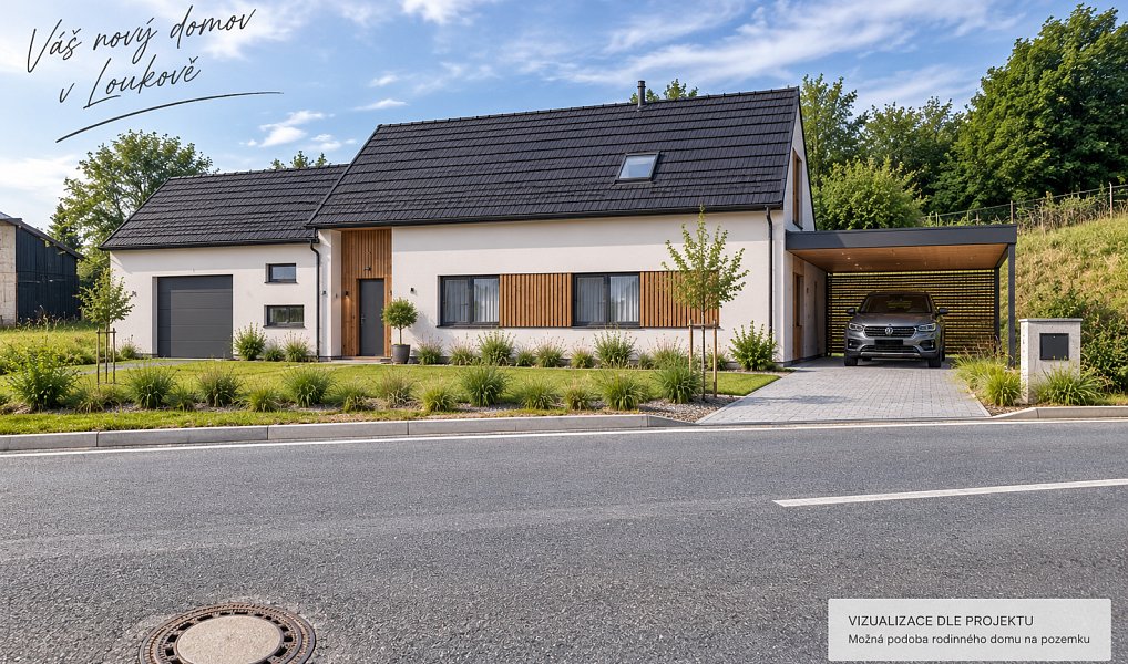 Prodej stavebního pozemku 381 m², Loukov – náhled fotky 3
