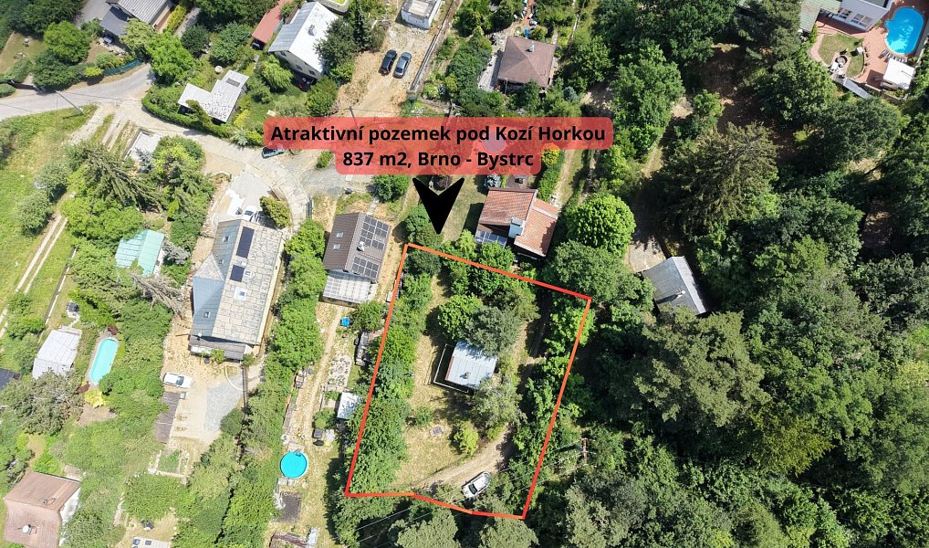 Prodej stavebního pozemku 837 m², Brno – náhled fotky 2
