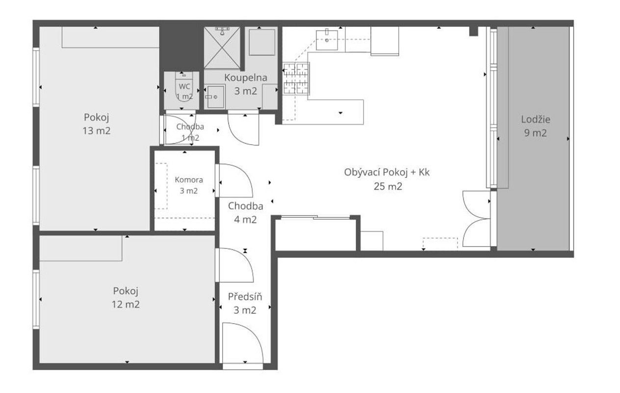 Prodej bytu 3+kk 65 m² – fotografie 3