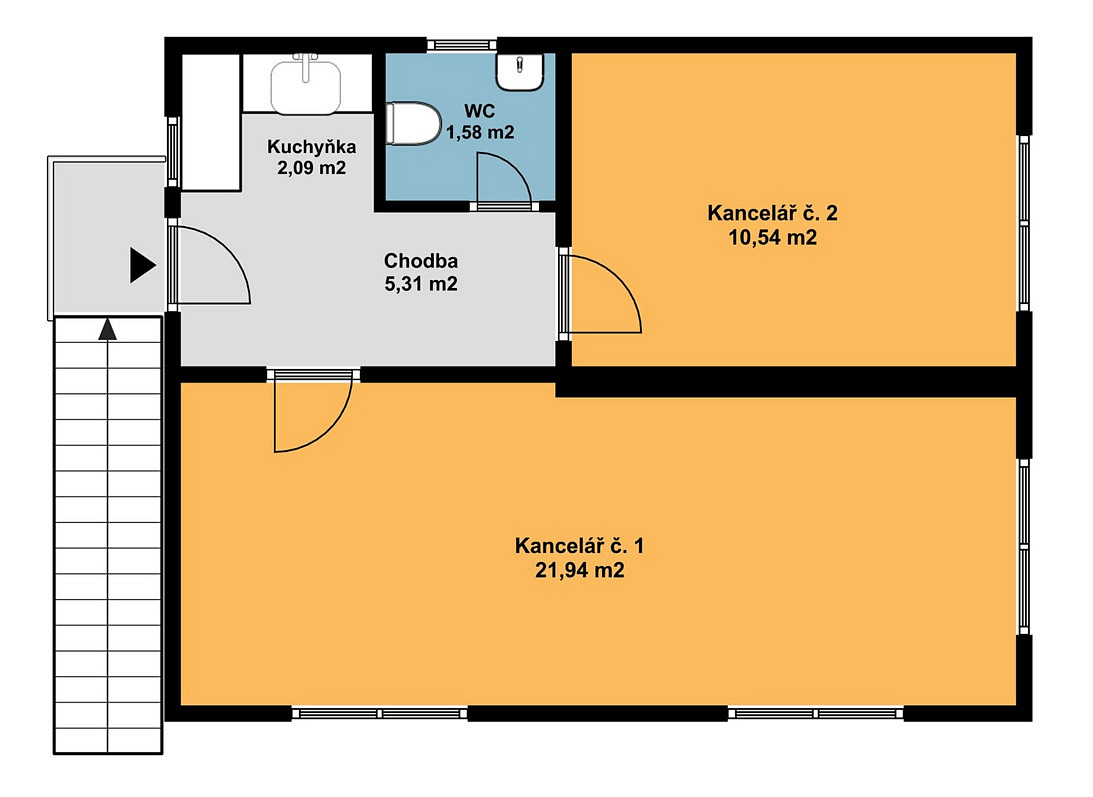 Pronájem kanceláře 42 m² — photo 2