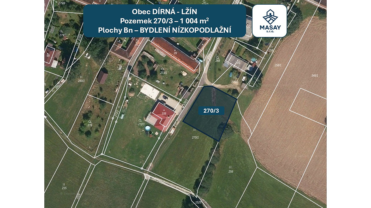 Prodej stavebního pozemku 1 004 m²