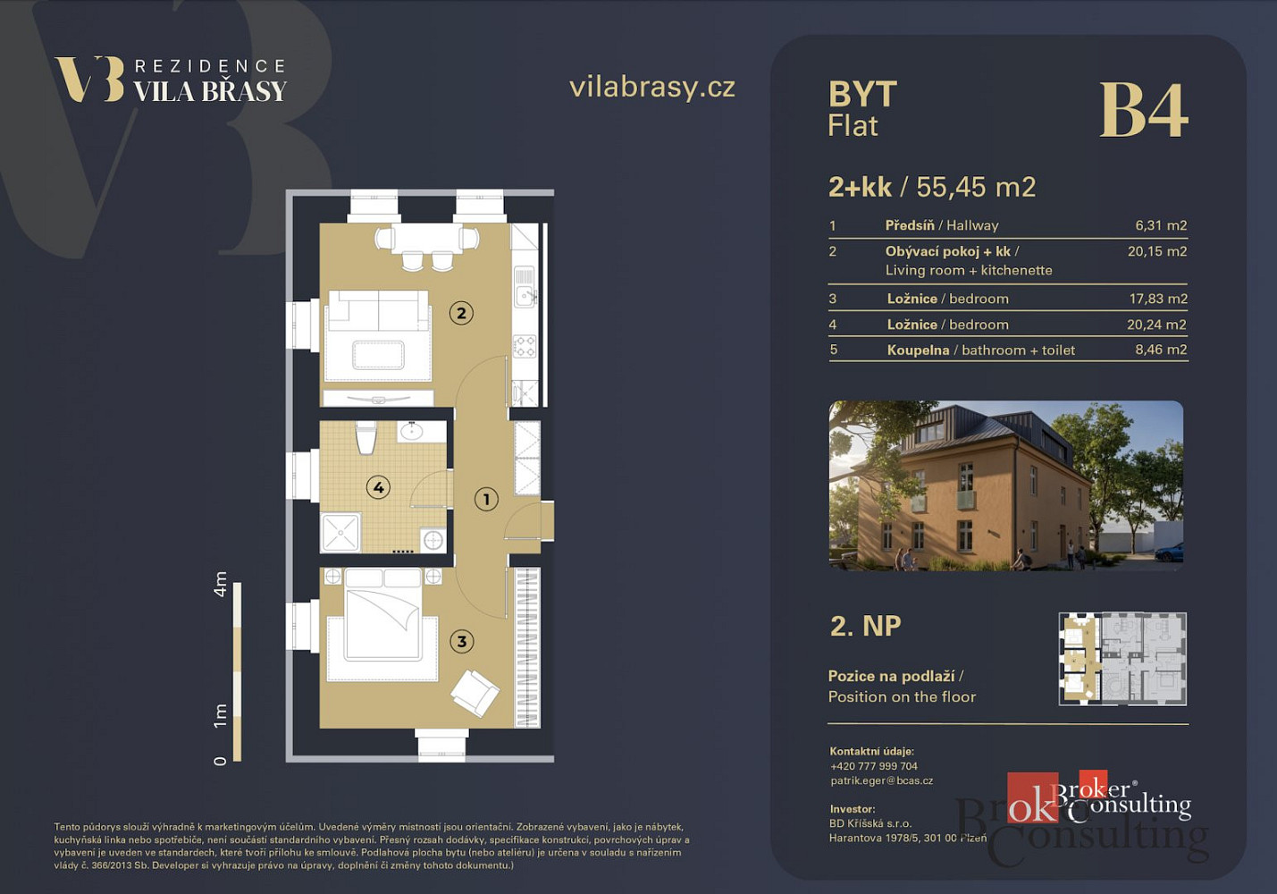 Byt 2+kk – Břasy, okres Rokycany – pohled 2