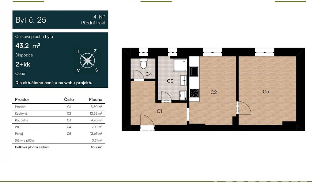 Prodej bytu 2+kk 43 m², Přerov – náhled fotky 3