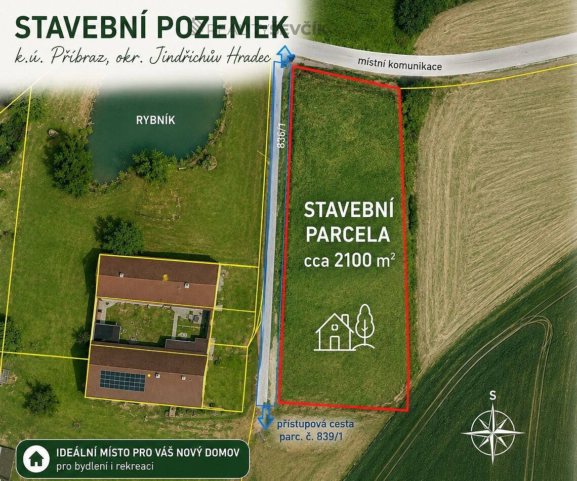Prodej stavebního pozemku 2 100 m²