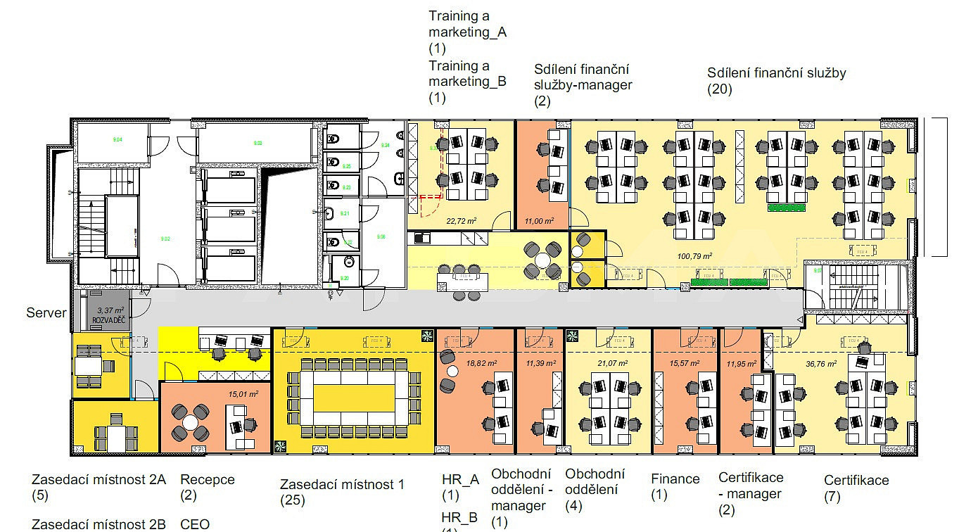 Pronájem kancelářských prostor 509 m² v Praze 4 - Michle, ul. Vyskočilova – pohled 3