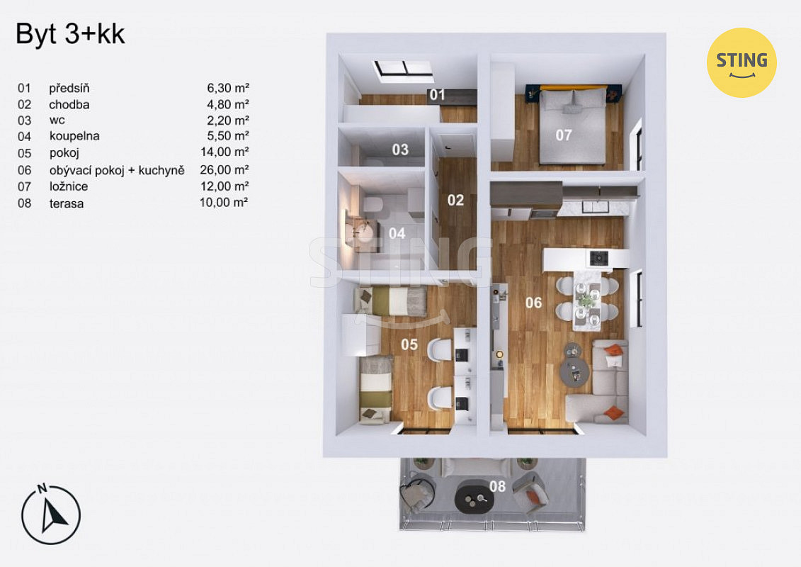 Prodej bytu 3+kk 70 m² — photo 4