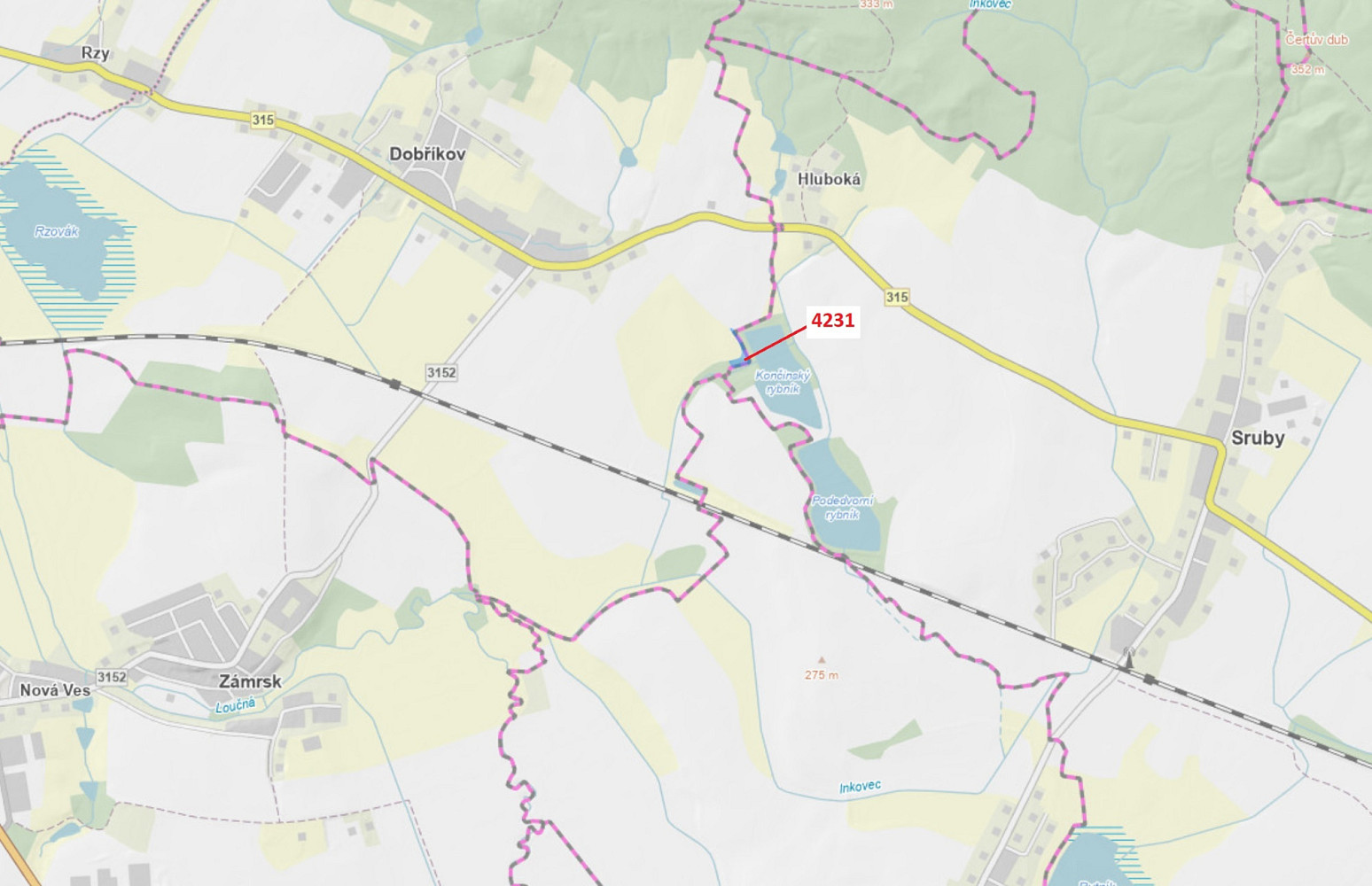 Dražba lesa 2 407 m², Dobříkov