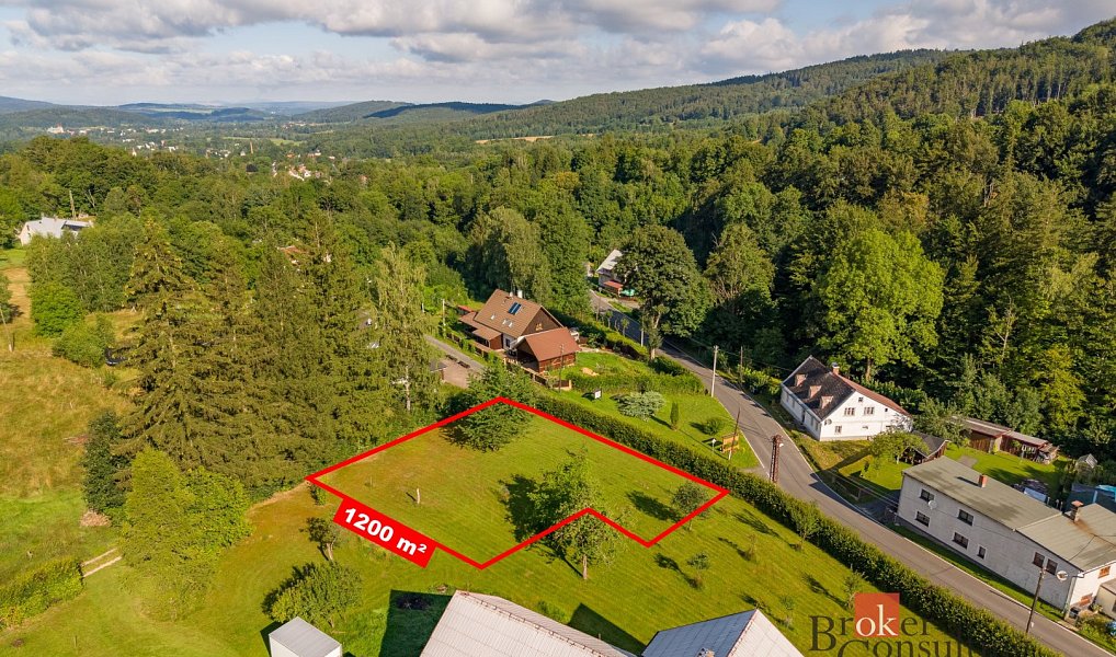 Prodej stavebního pozemku 1 200 m², Bílý Potok – fotka 1 z 19