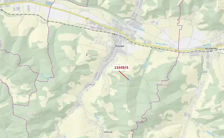 Dražba louky 1 222 m², Hovězí