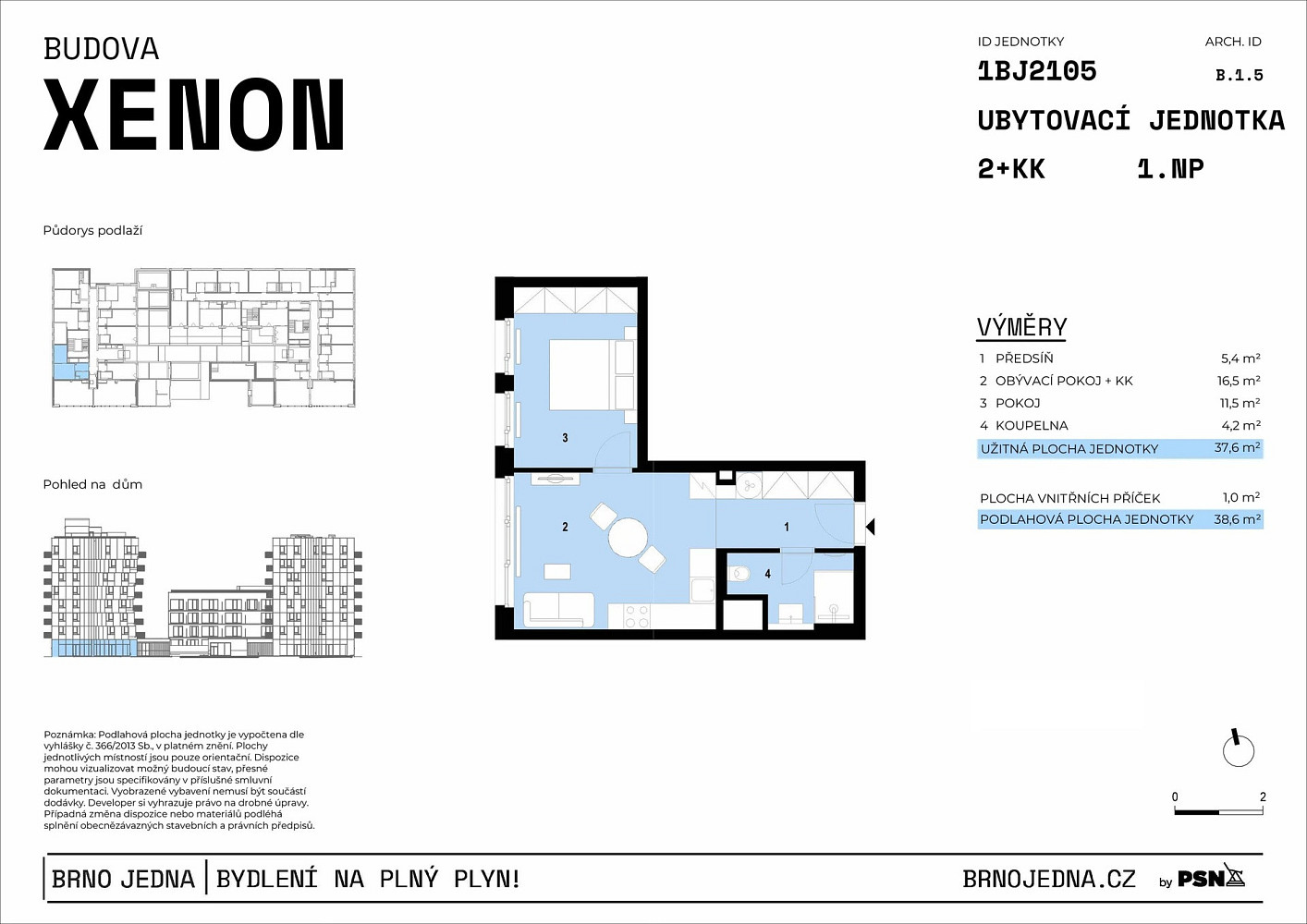 Prodej bytu 2+kk 38 m² – fotografie 2