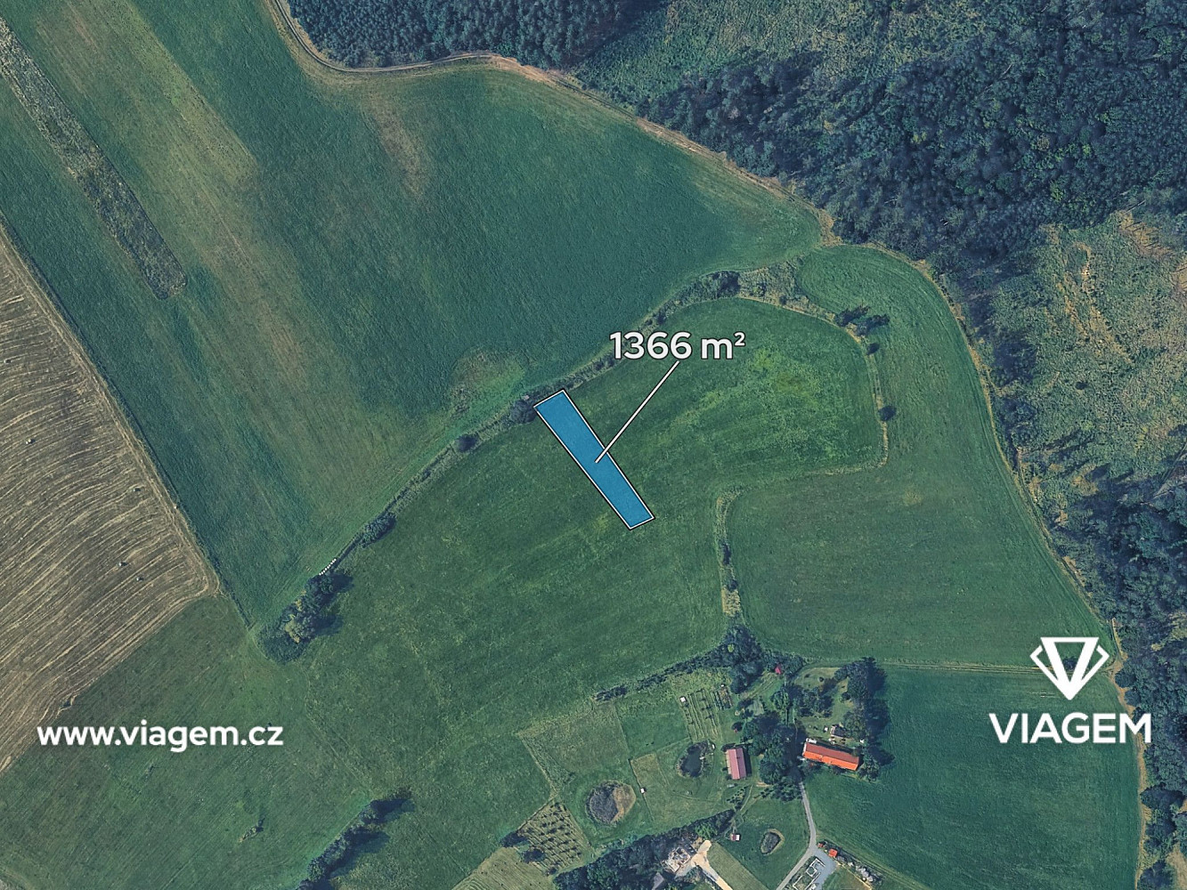 Prodej pole 1 366 m² — photo 2