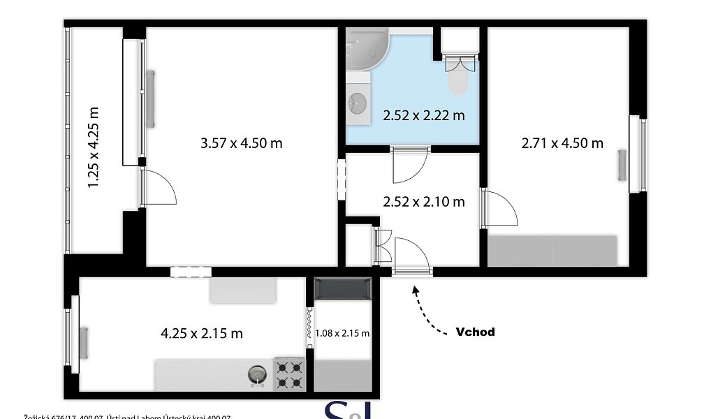 Prodej bytu 2+1 58 m², Ústí nad Labem – náhled fotky 3