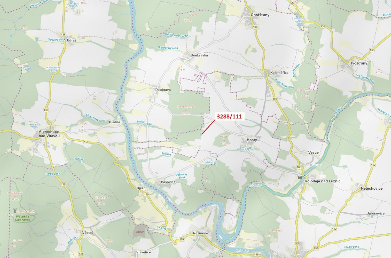 Dražba lesa 978 m²