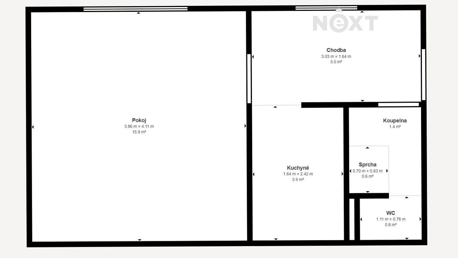 Pronájem bytu 1+kk 22 m² – fotografie 4