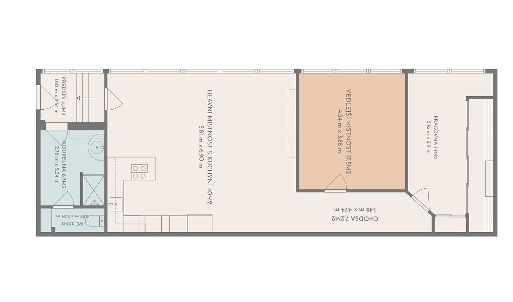 Pronájem bytu 3+kk 92 m², Pardubice – náhled fotky 11