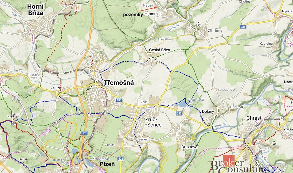 Prodej stavebního pozemku 6 411 m², Hromnice – náhled fotky 10