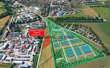 Prodej komerčního pozemku 5 132 m², Pražská, Třeboň - Třeboň II, okres Jindřichův Hradec